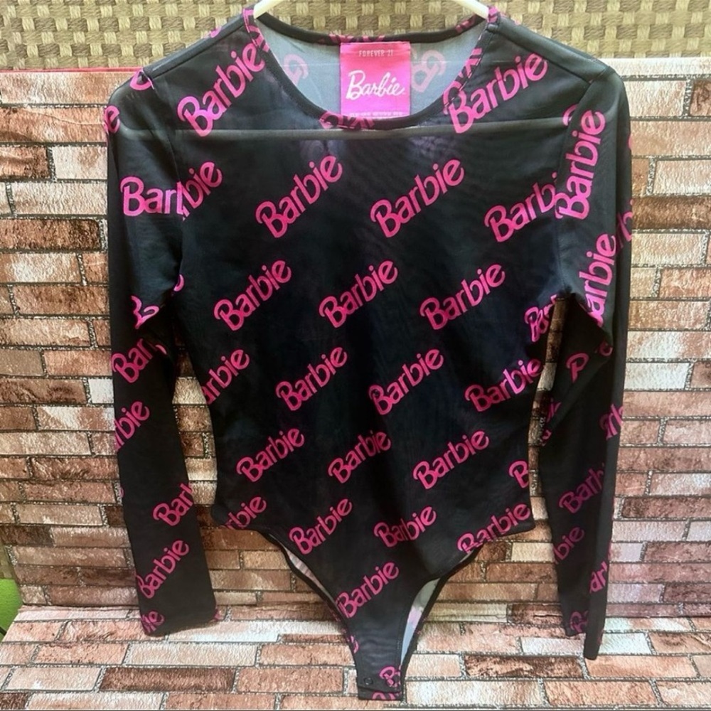 Barbie Black and Pink Bodysuit with Logo Print - Picture 4 of 8